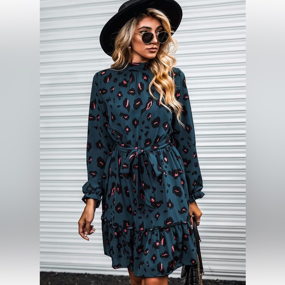 Finding Love Leopard Print Cupshe Dress Size Large BNWT